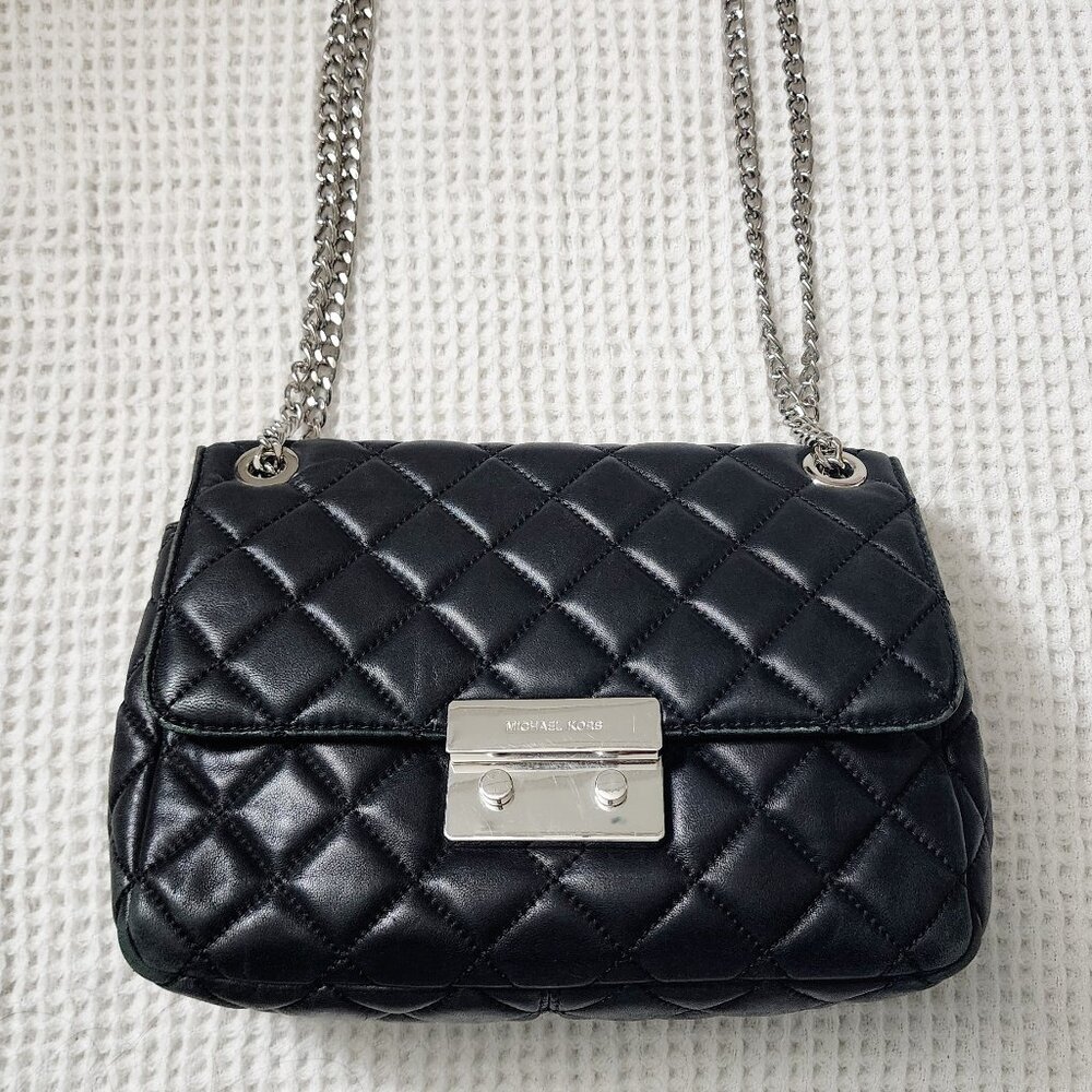 🖤 Michael Kors Sloan Quilted Leather Shoulder Bag – Black